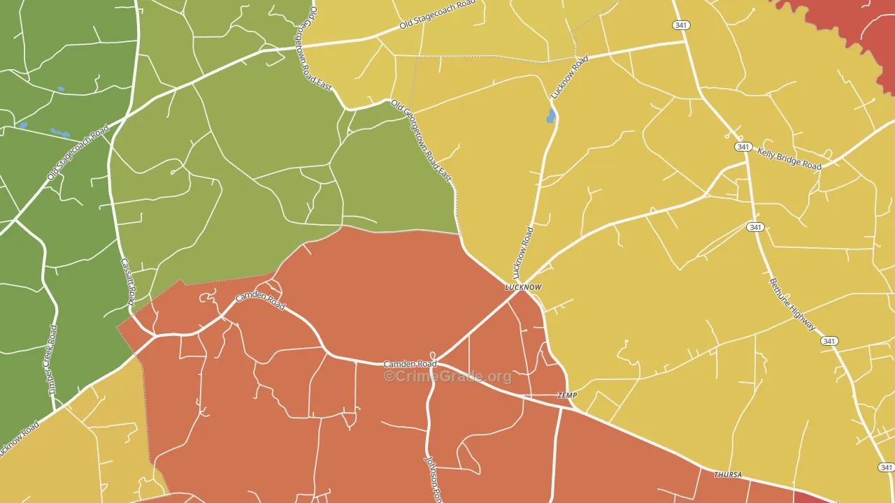 Lucknow, SC Map of Theft Rates