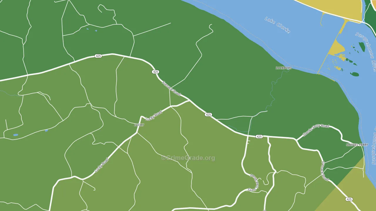 Lucky, PA Map of Theft Rates