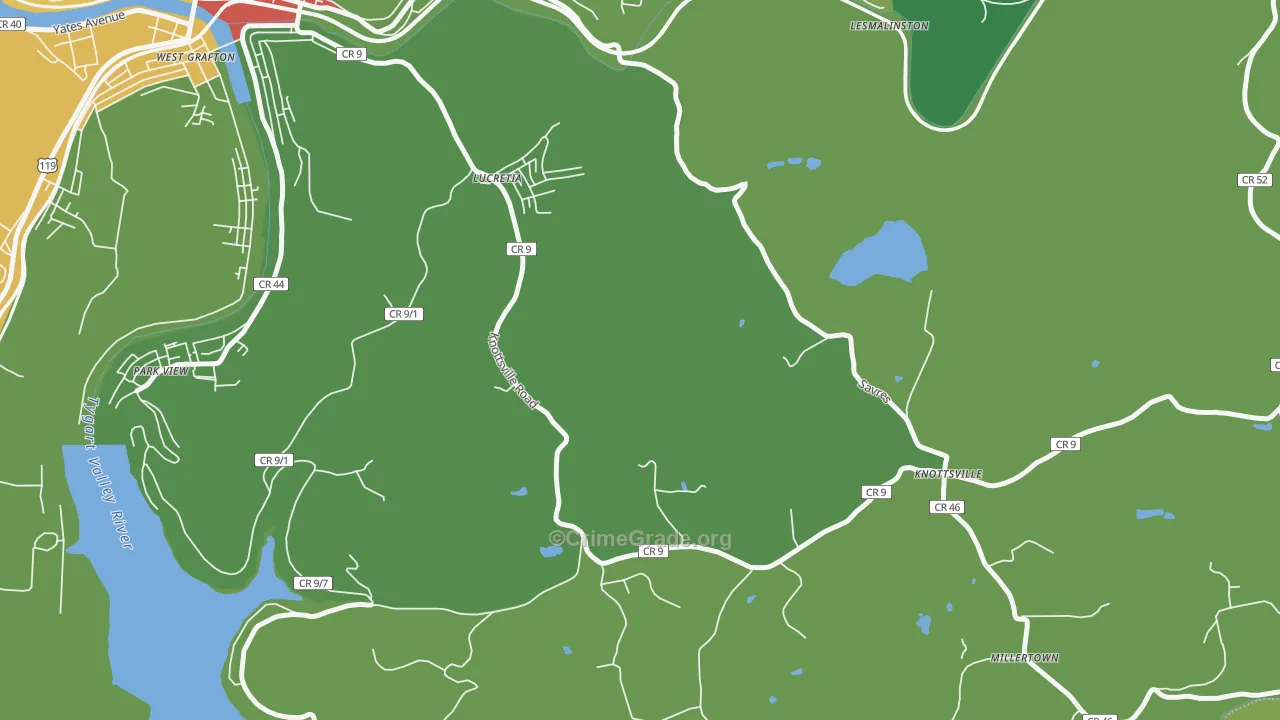 Lucretia, WV Map of Theft Rates