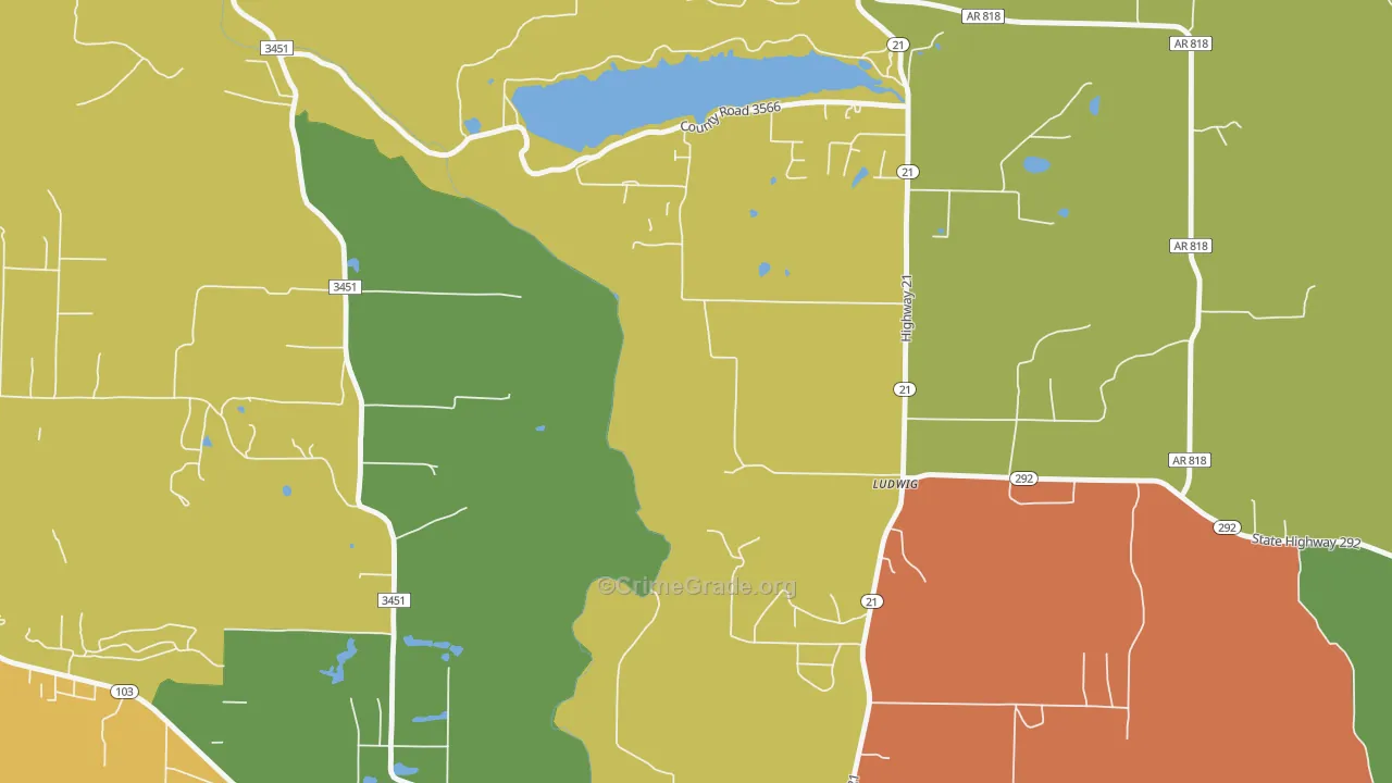 Ludwig, AR Map of Theft Rates