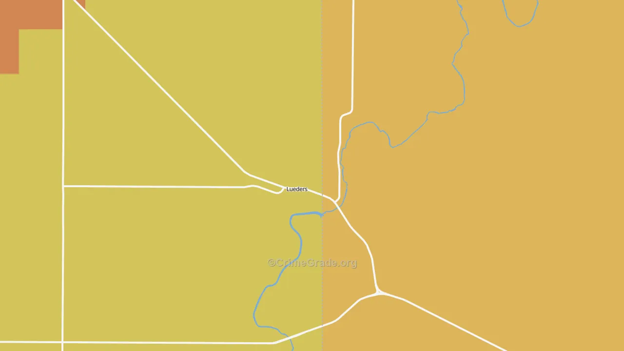 Lueders, TX Map of Theft Rates
