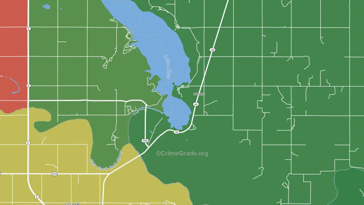 Lugert, OK Map of Theft Rates