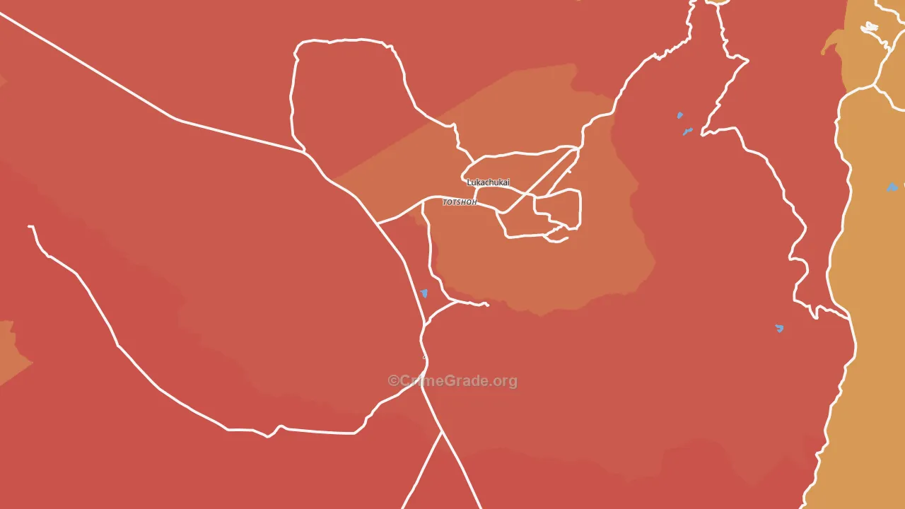 Lukachukai, AZ Map of Theft Rates