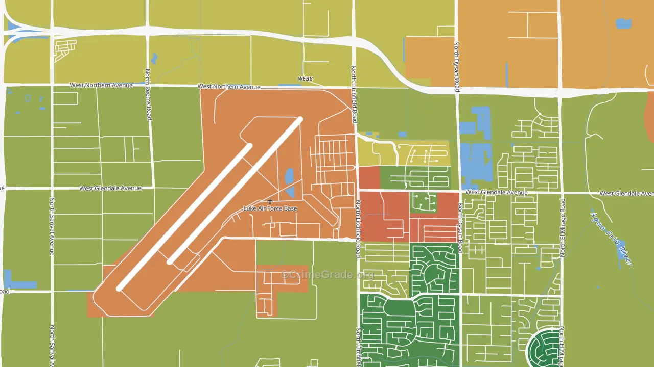 Luke Afb, AZ Map of Theft Rates