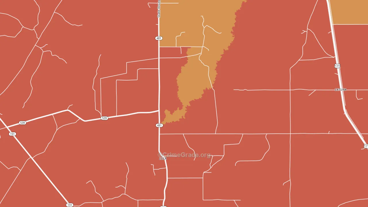 Lula, LA Map of Theft Rates