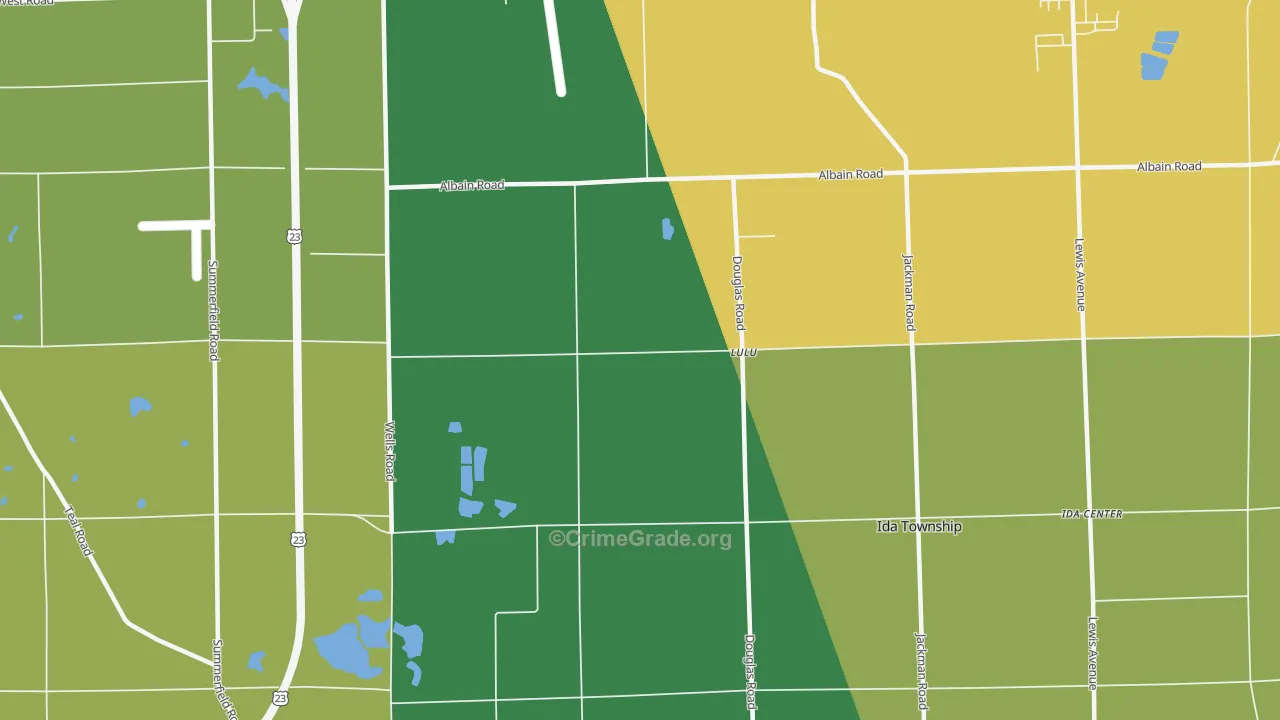 Lulu, MI Map of Theft Rates