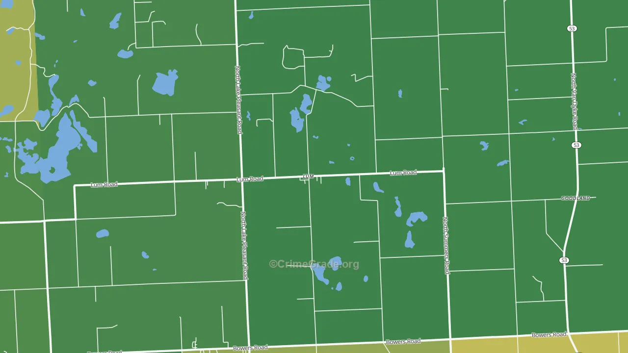 Lum, MI Map of Theft Rates