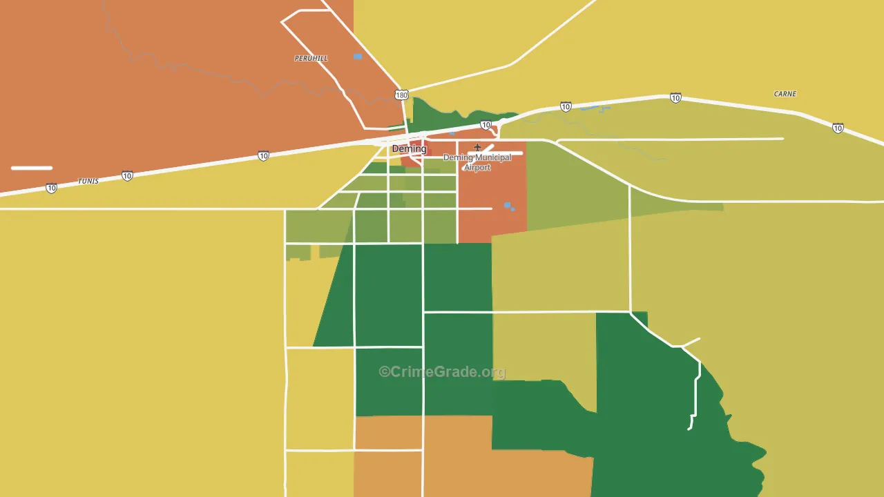 Luna County, NM Map of Theft Rates