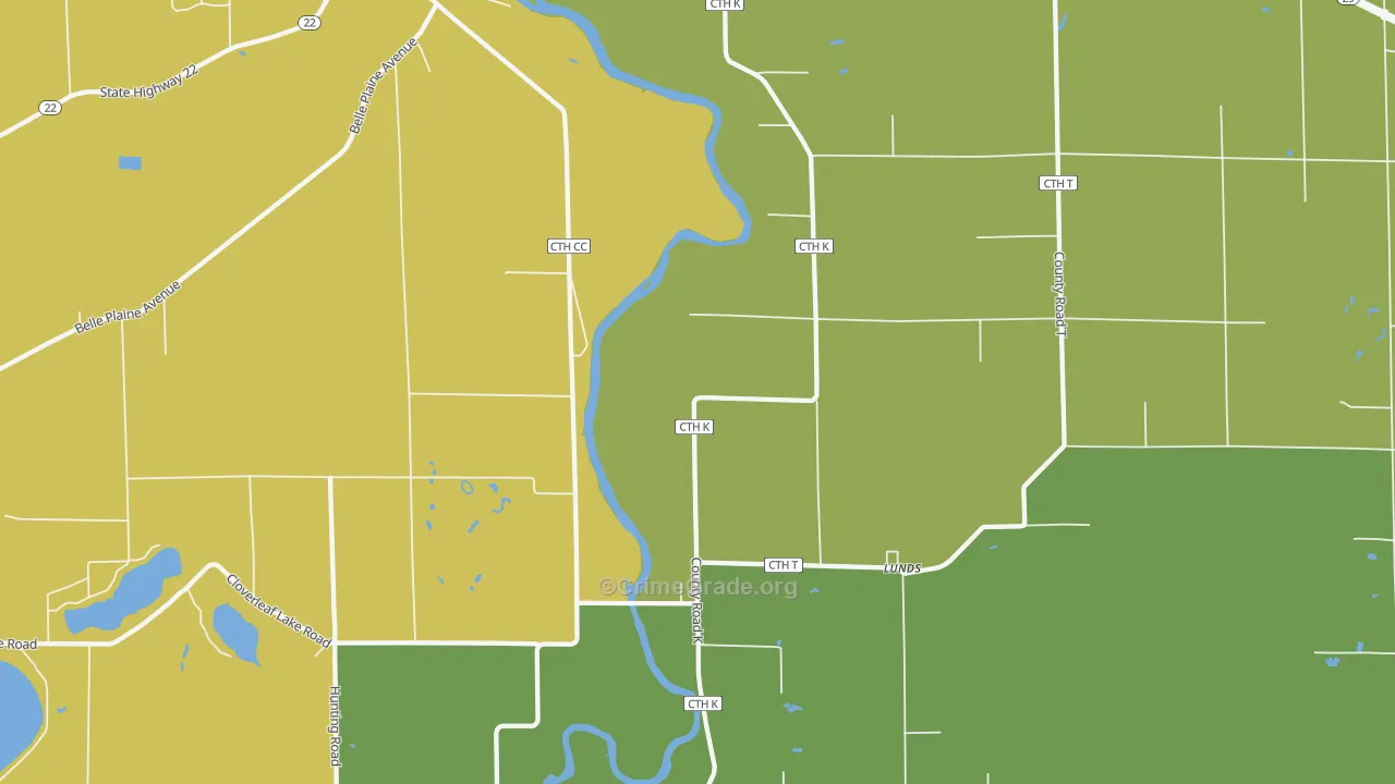 Lunds, WI Map of Theft Rates