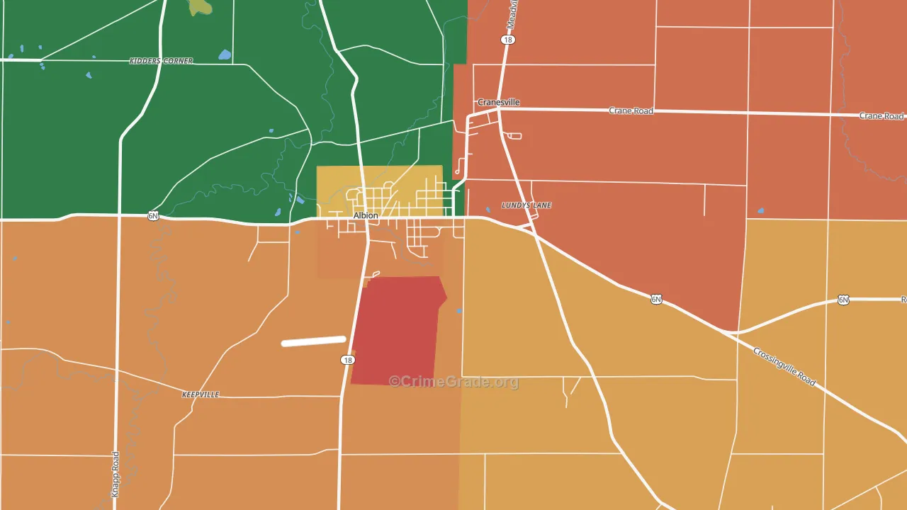 Lundys Lane, PA Map of Theft Rates