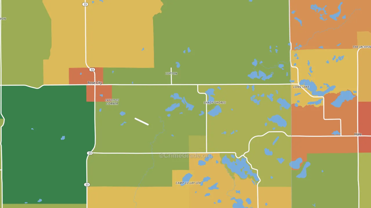 Lupton, MI Map of Theft Rates