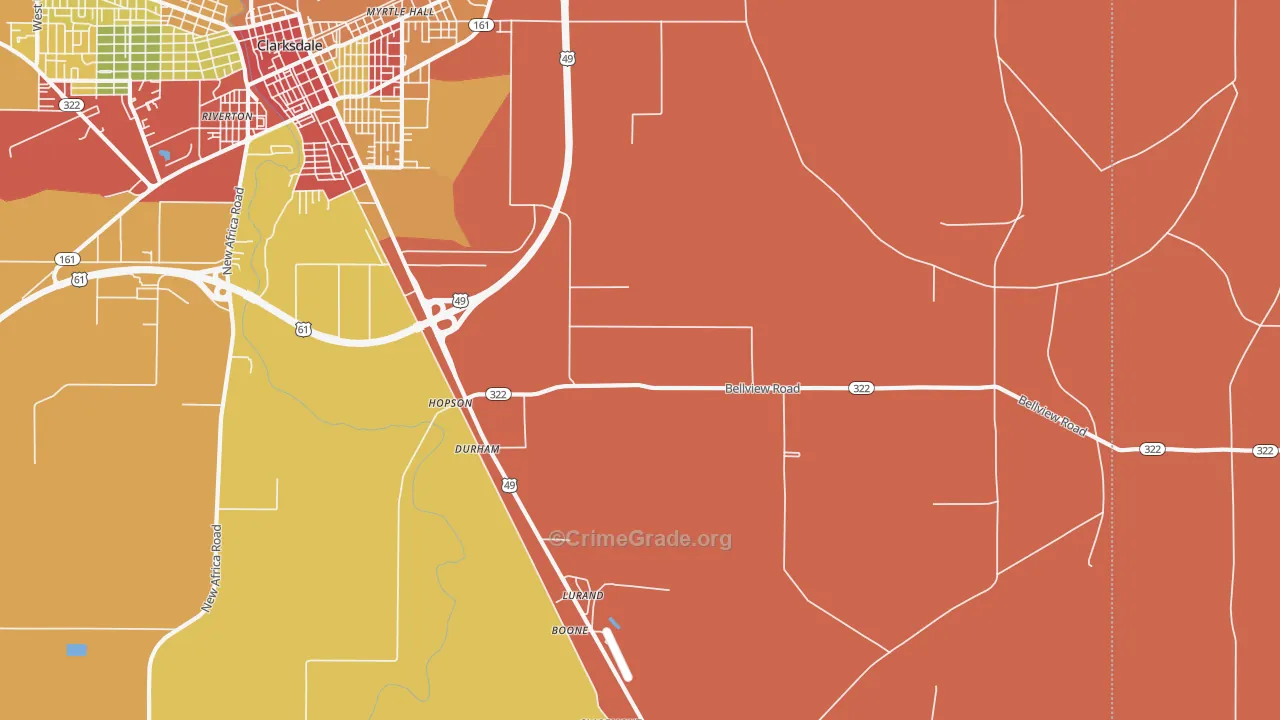 Lurand, MS Map of Theft Rates