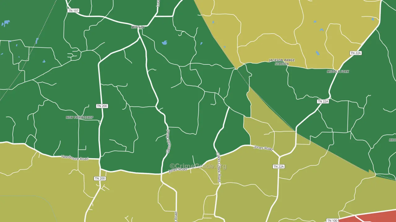 Luray, TN Map of Theft Rates
