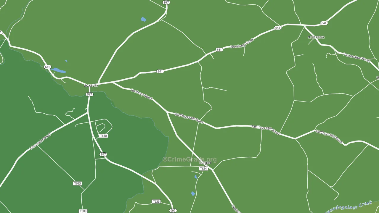 Lurgan, PA Map of Theft Rates