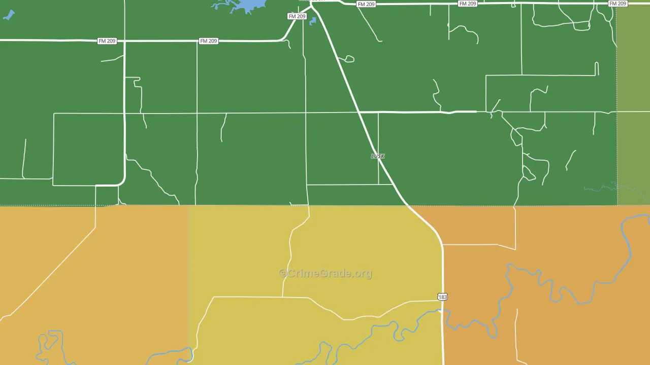 Lusk, TX Map of Theft Rates