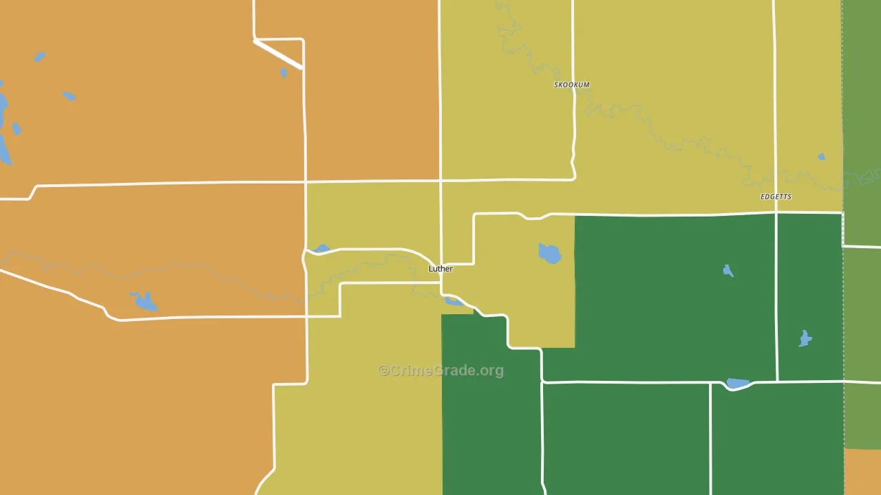 Luther, MI Map of Theft Rates