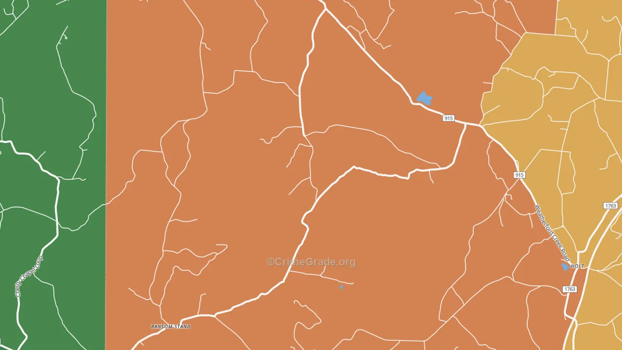 Lutts, TN Map of Theft Rates