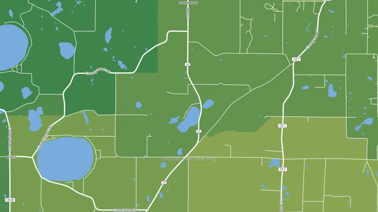 Luxemburg, MN Map of Theft Rates