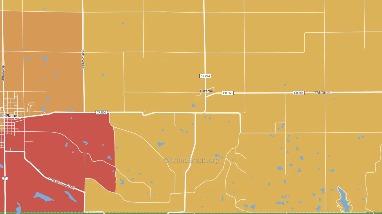 Luzerne, IA Map of Theft Rates