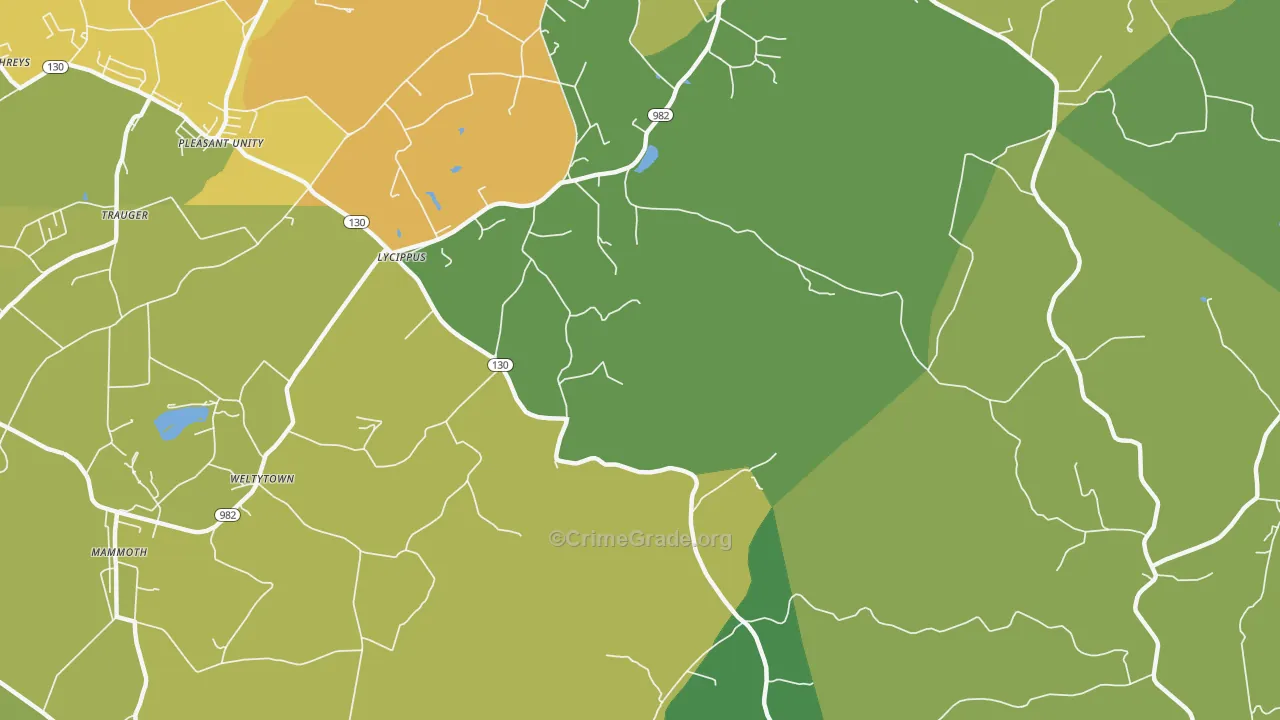 Lycippus, PA Map of Theft Rates
