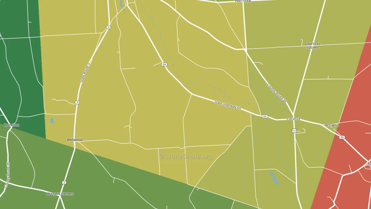 Lycoming, NY Map of Theft Rates