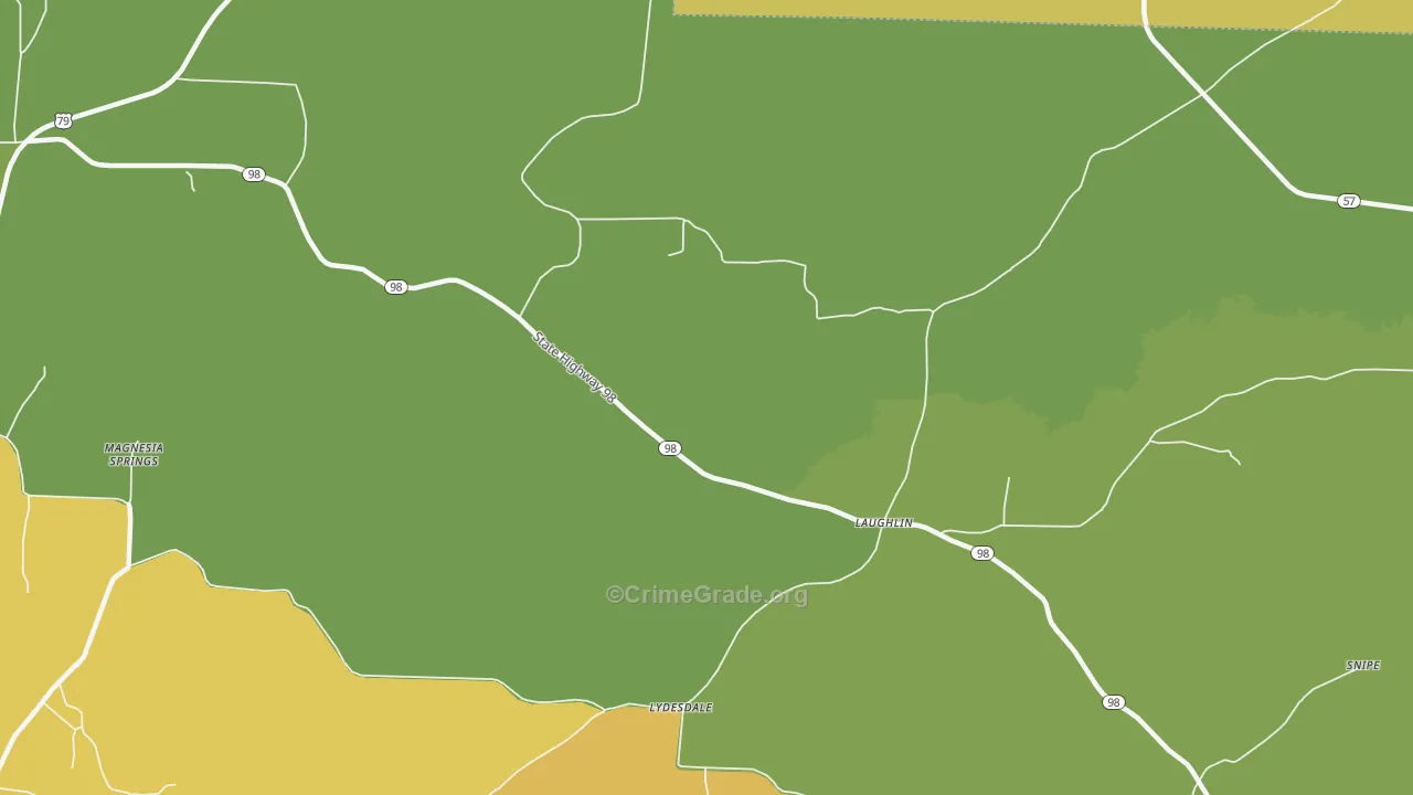 Lydesdale, AR Map of Theft Rates