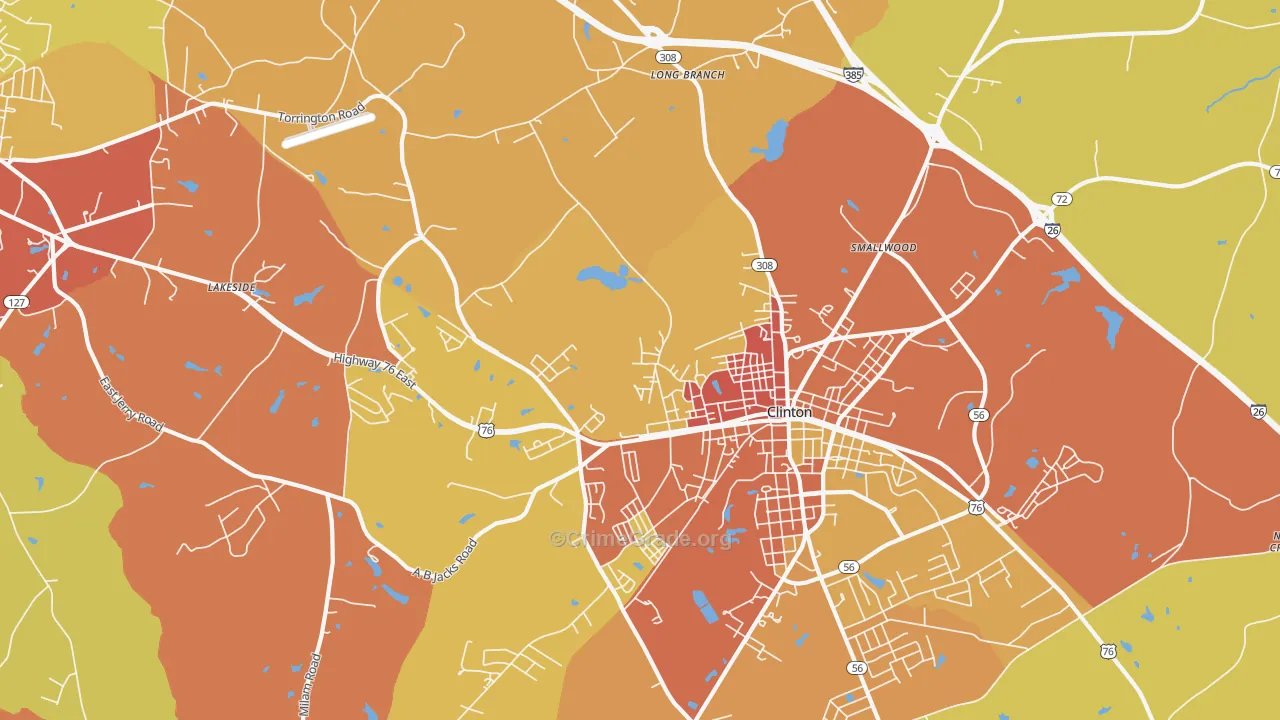 Lydia Mills, SC Map of Theft Rates