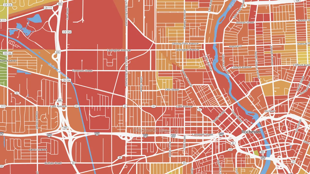 Lyell-Otis, Rochester, NY Map of Theft Rates