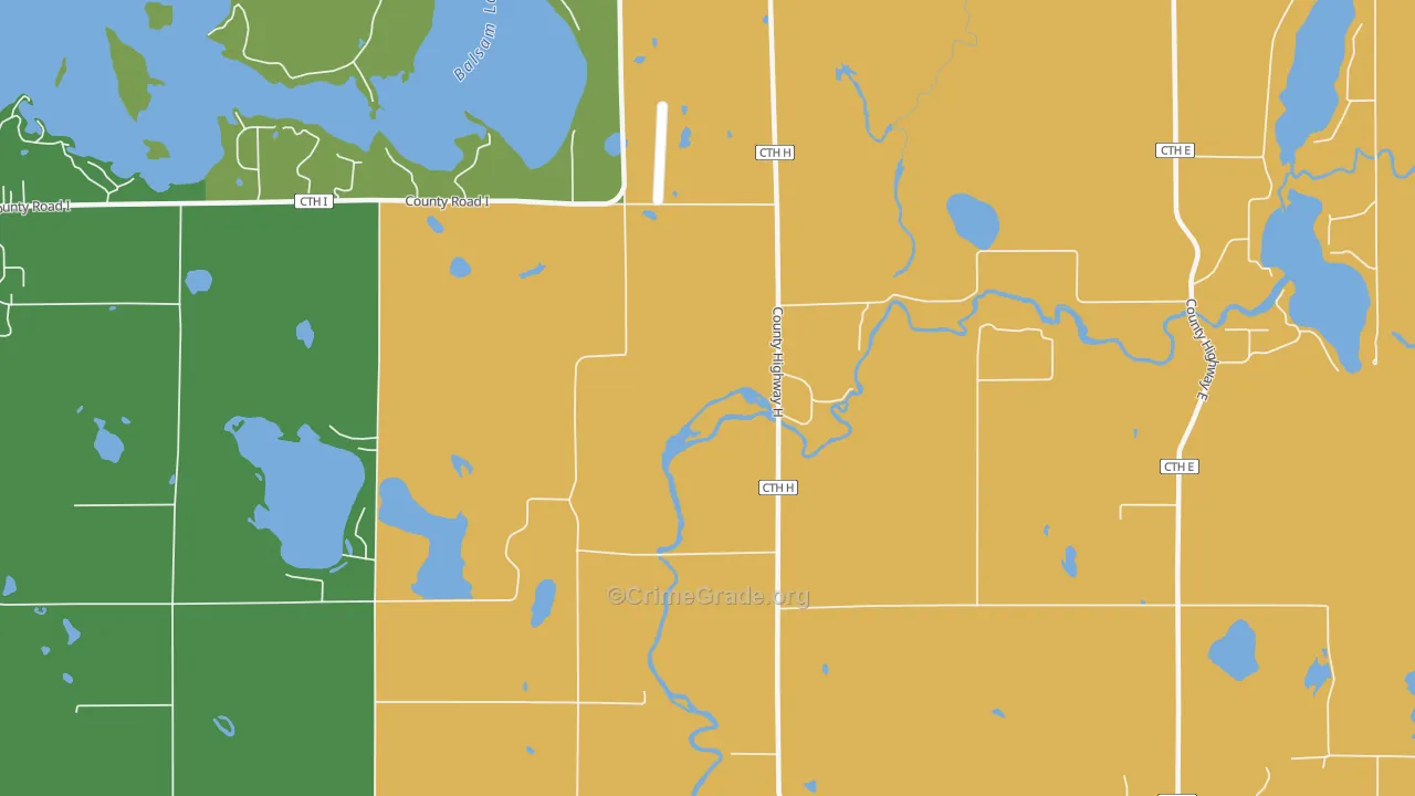 Lykens, WI Map of Theft Rates