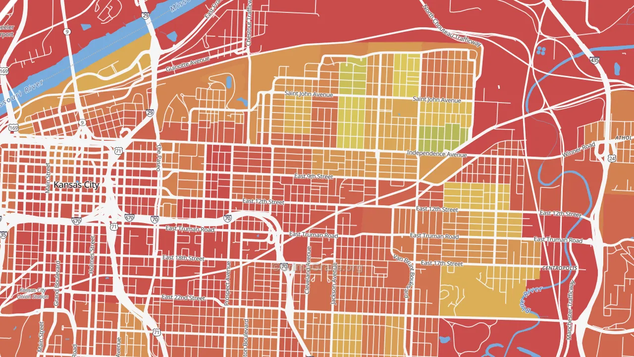 Lykins, Kansas City, MO Map of Theft Rates