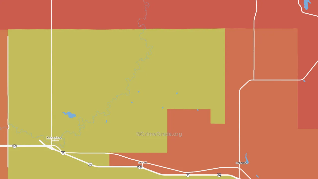 Lyman County, SD Map of Theft Rates