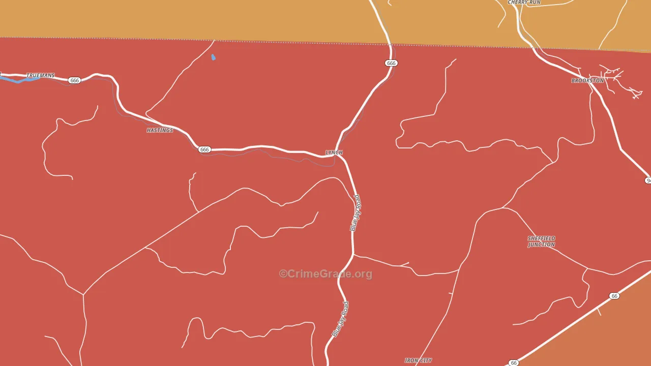 Lynch, PA Map of Theft Rates
