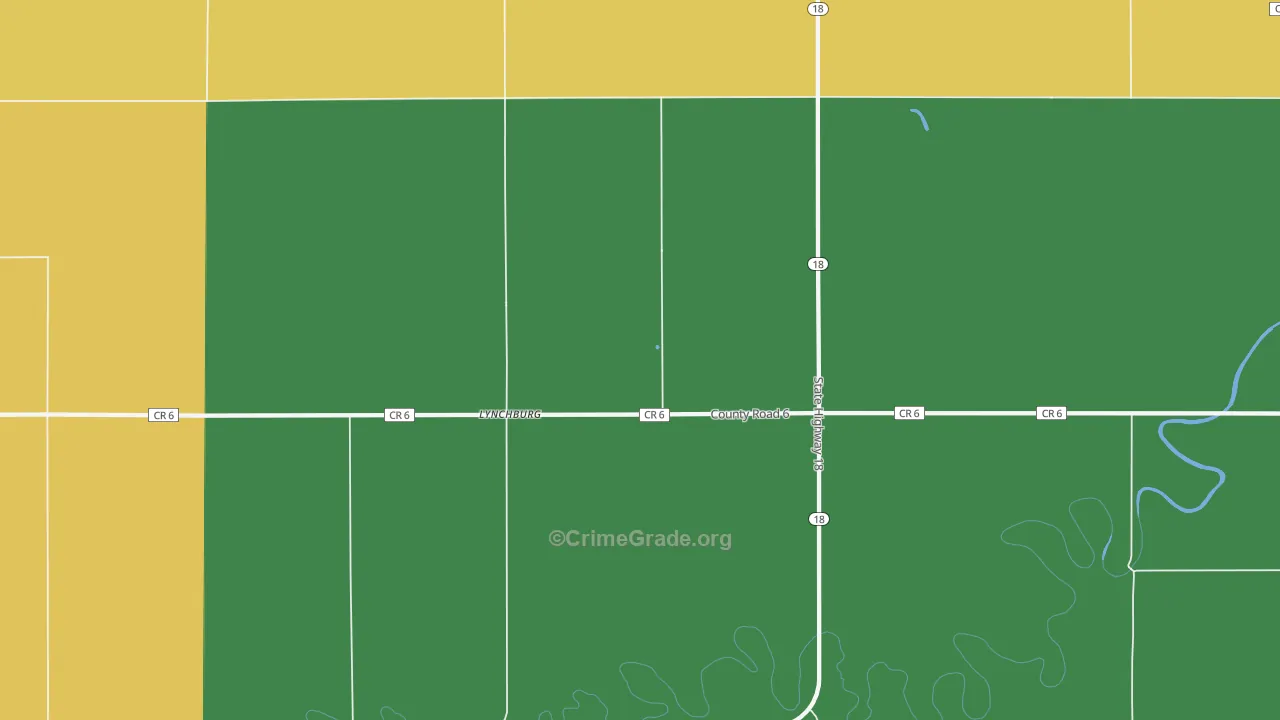 Lynchburg, ND Map of Theft Rates