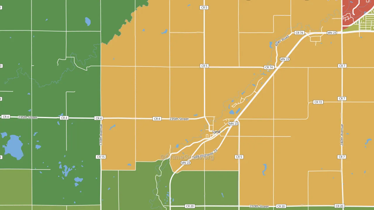 Lynd, MN Map of Theft Rates
