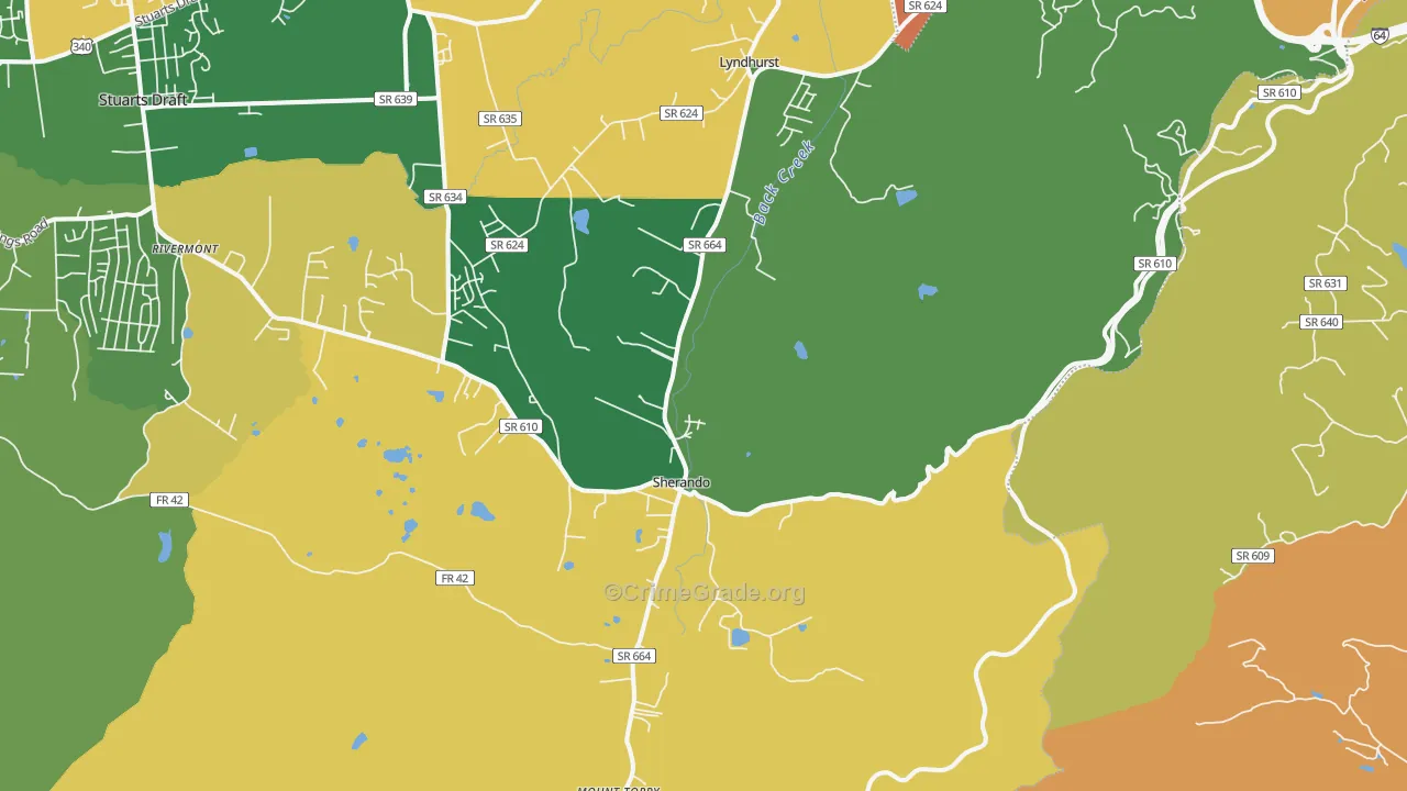 Lyndhurst, VA Map of Theft Rates