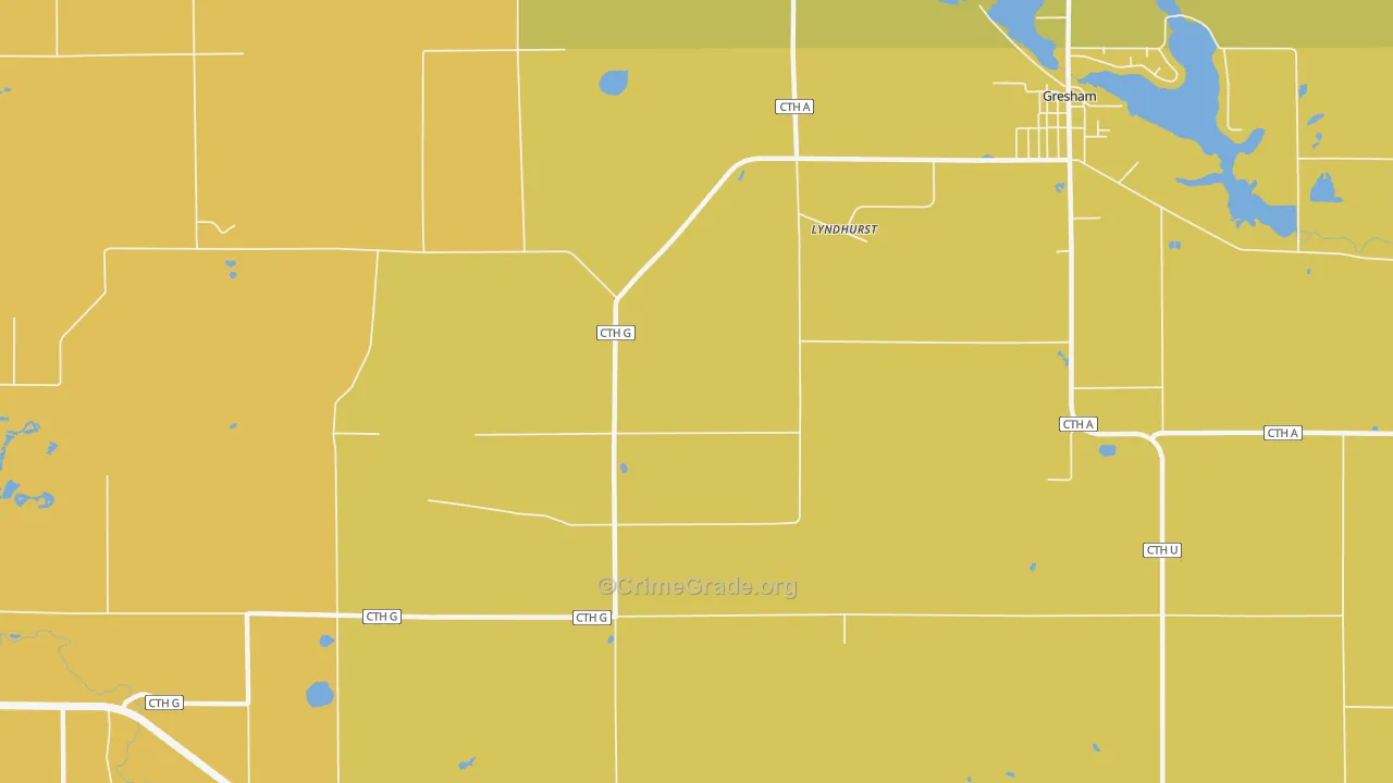 Lyndhurst, WI Map of Theft Rates