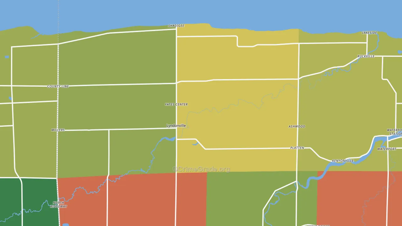 Lyndonville, NY Map of Theft Rates