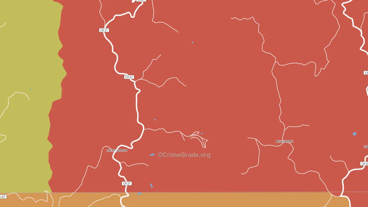 Lynn Camp, WV Map of Theft Rates