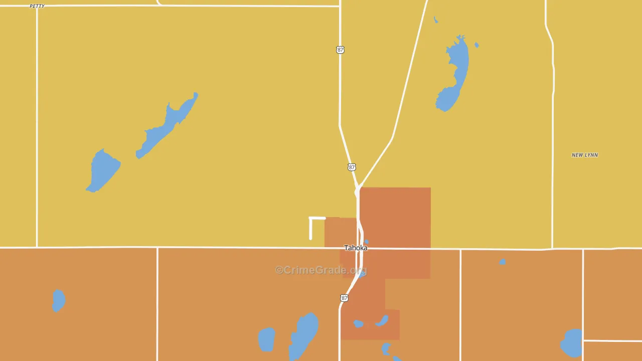 Lynn County, TX Map of Theft Rates