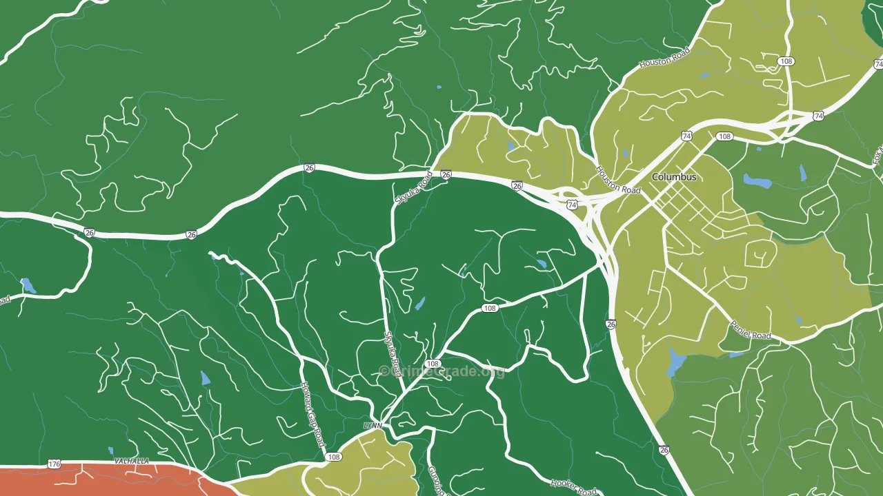 Lynn, NC Map of Theft Rates