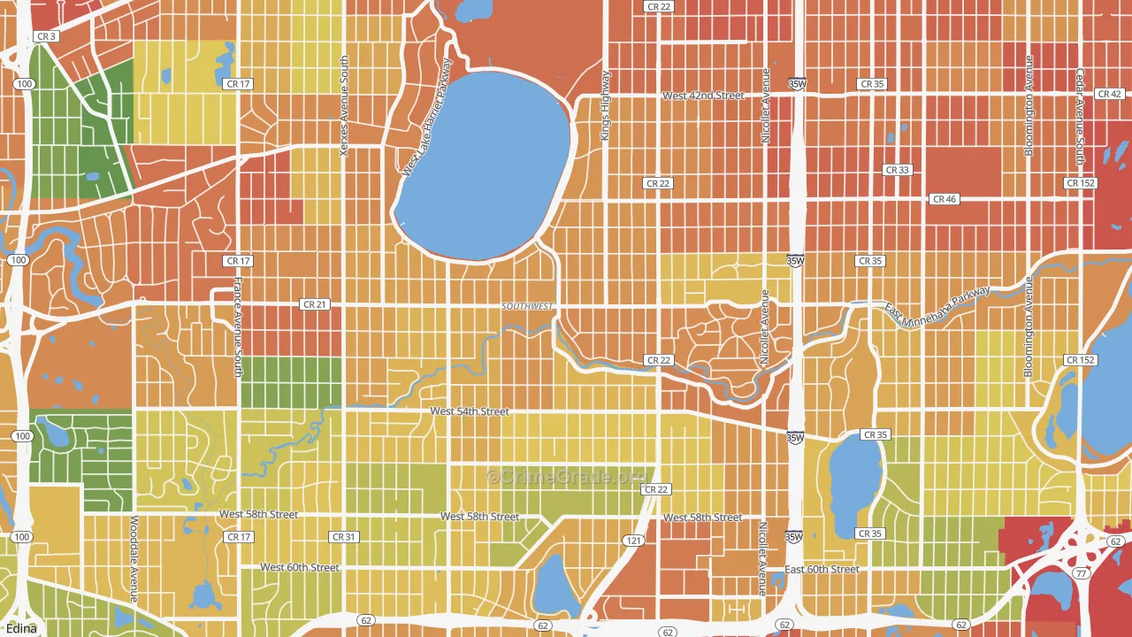 Lynnhurst, Minneapolis, MN Map of Theft Rates