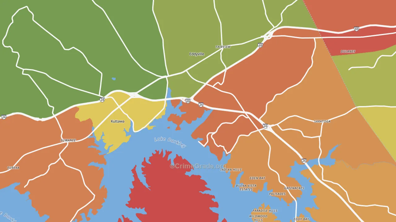 Lyon County, KY Map of Theft Rates