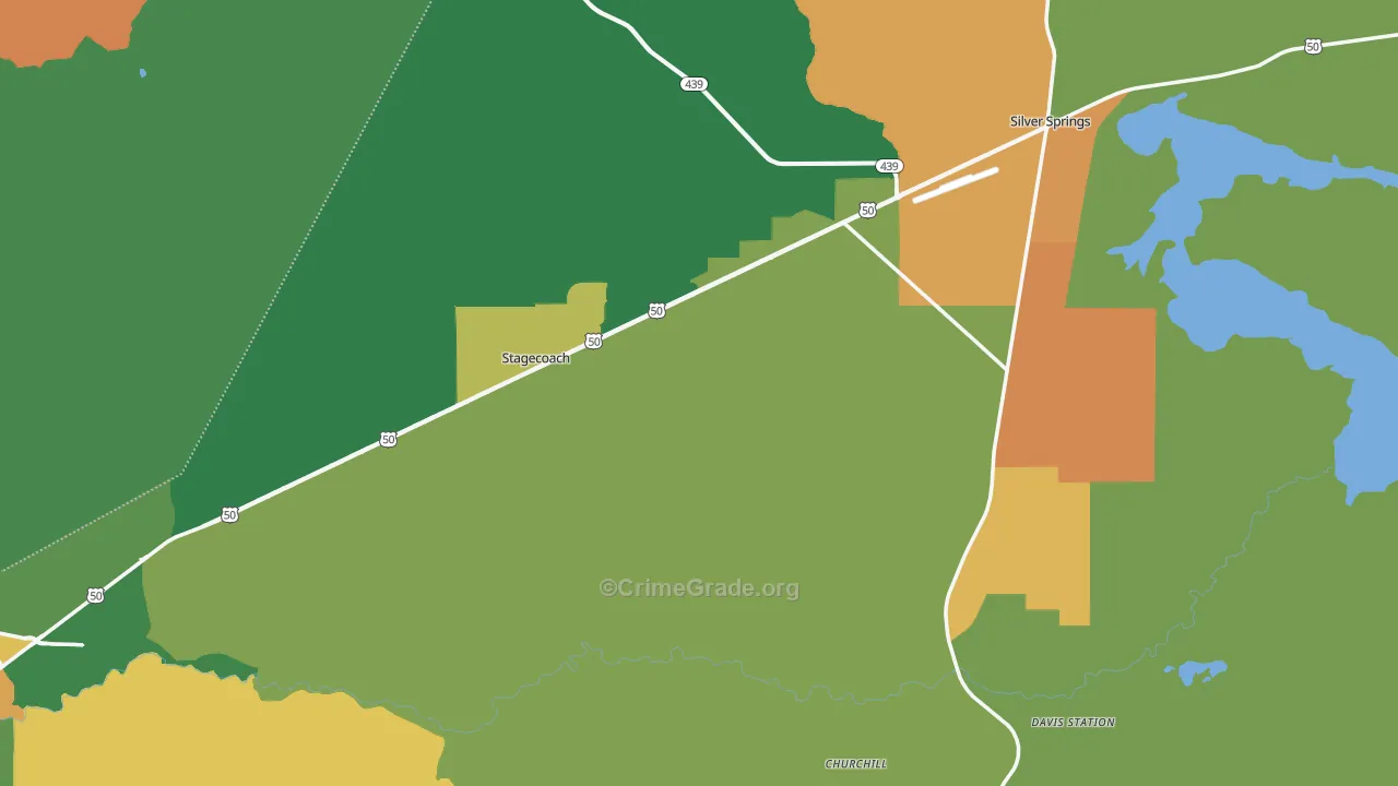 Lyon County, NV Map of Theft Rates