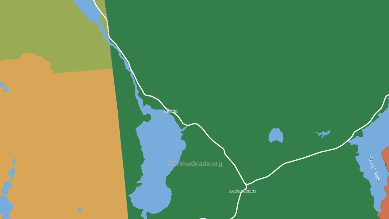 Lyon Mountain, NY Map of Theft Rates