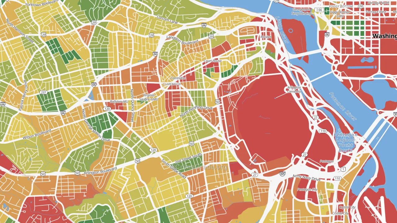 Lyon Park, Arlington, VA Map of Theft Rates
