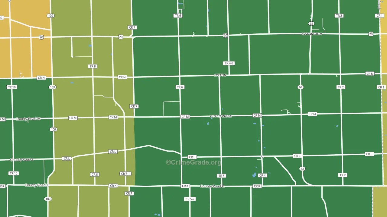 Lytton, OH Map of Theft Rates