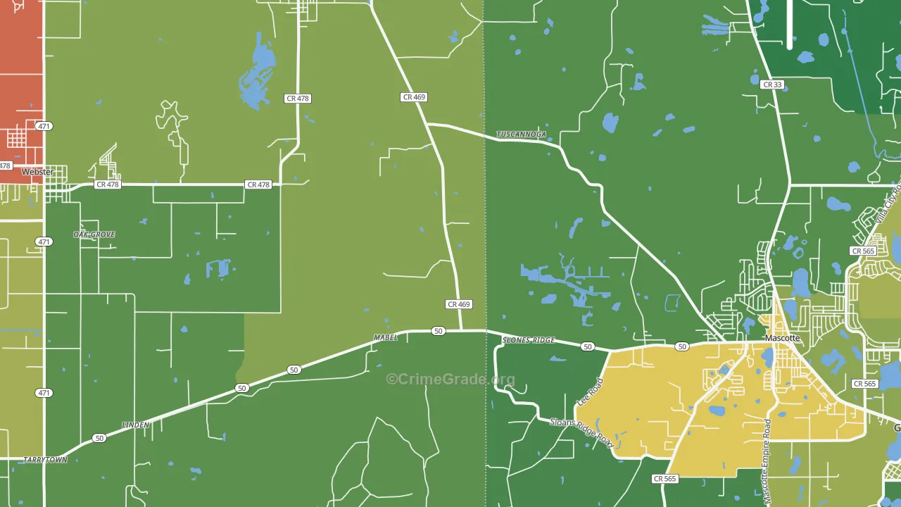 Mabel, FL Map of Theft Rates