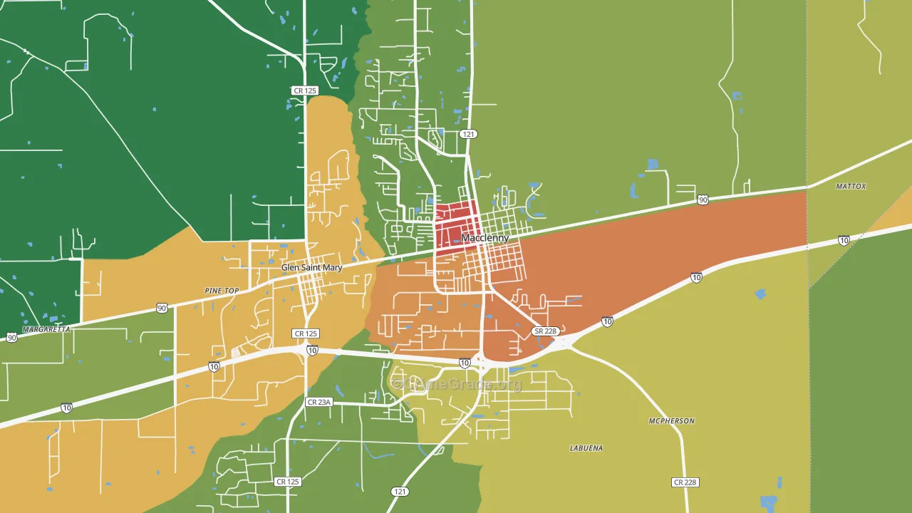 Macclenny, FL Map of Theft Rates