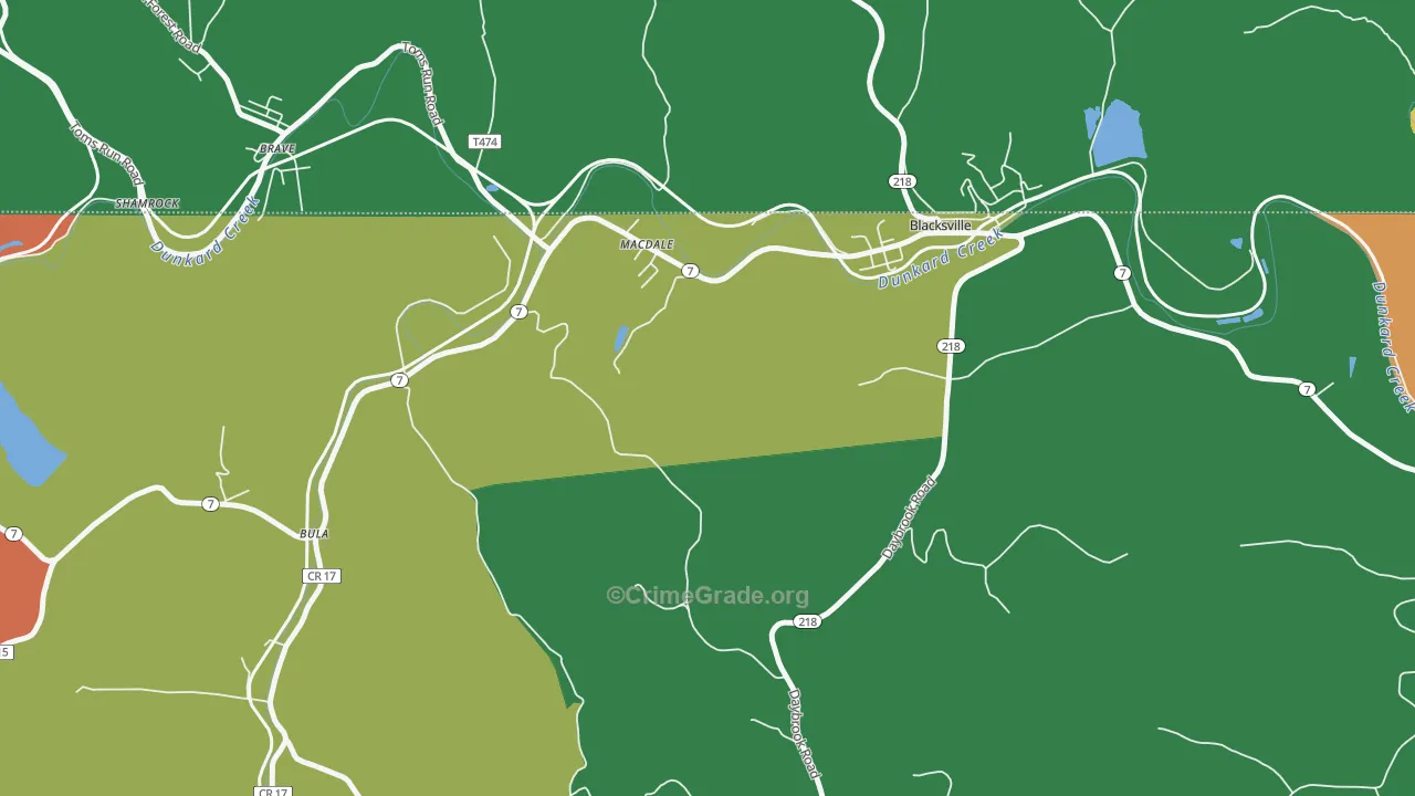 MacDale, WV Map of Theft Rates