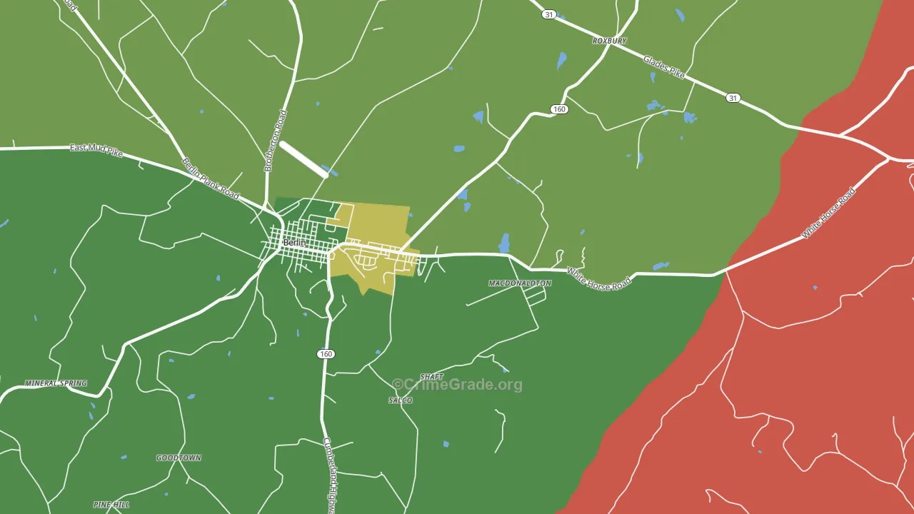 Macdonaldton, PA Map of Theft Rates